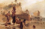 William Daniell Women Fetching Water from the River Ganges near Kara USA oil painting artist